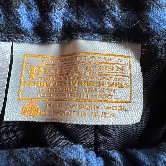 Vintage Pendleton Blue/Black 100% Virgin Wool Lined Pants in Women's 12 - Picture 3 of 11